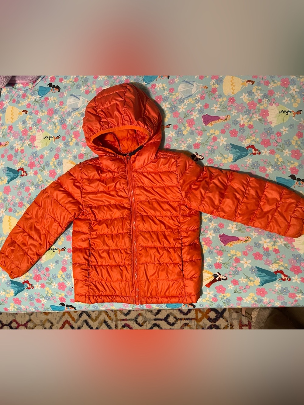 Primary Kids Lightweight Puffer Jacket in Orange